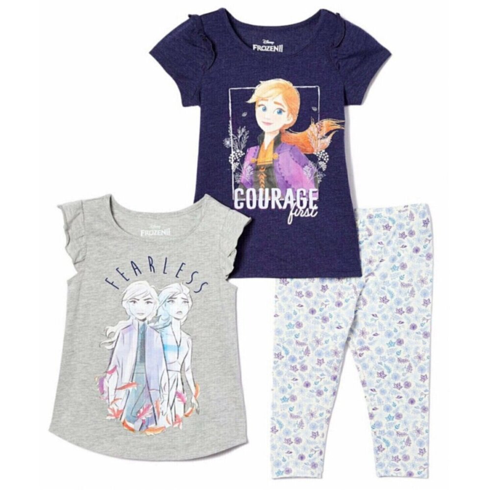 Sz 6 NWT 3PC Frozen 2 - Tees & Leggings Outfit